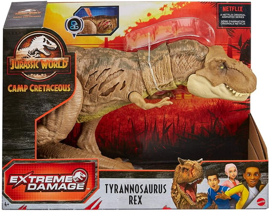 Mattel, Мир Юрского периода, Фигурка, GWN26 Extreme Damage T-REX агустиния большая фигурка динозавра