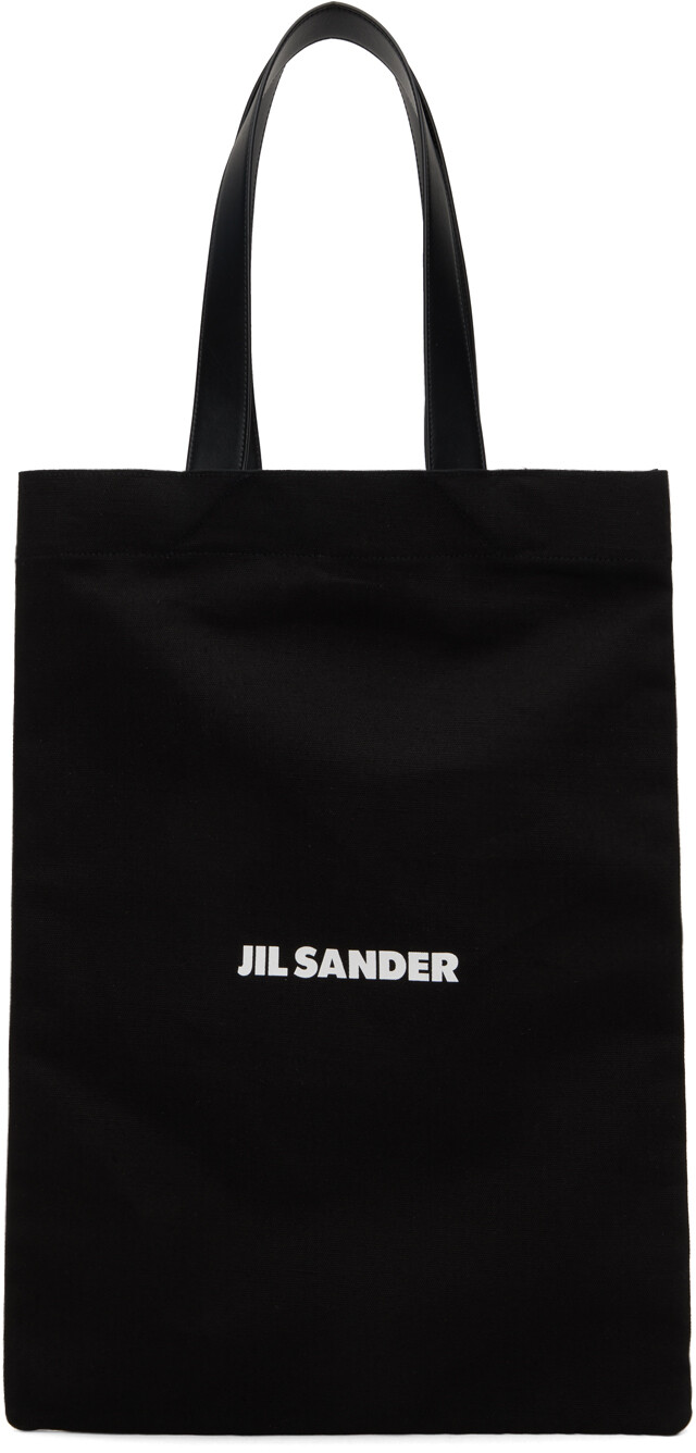 

Черная большая сумка с принтом Jil Sander