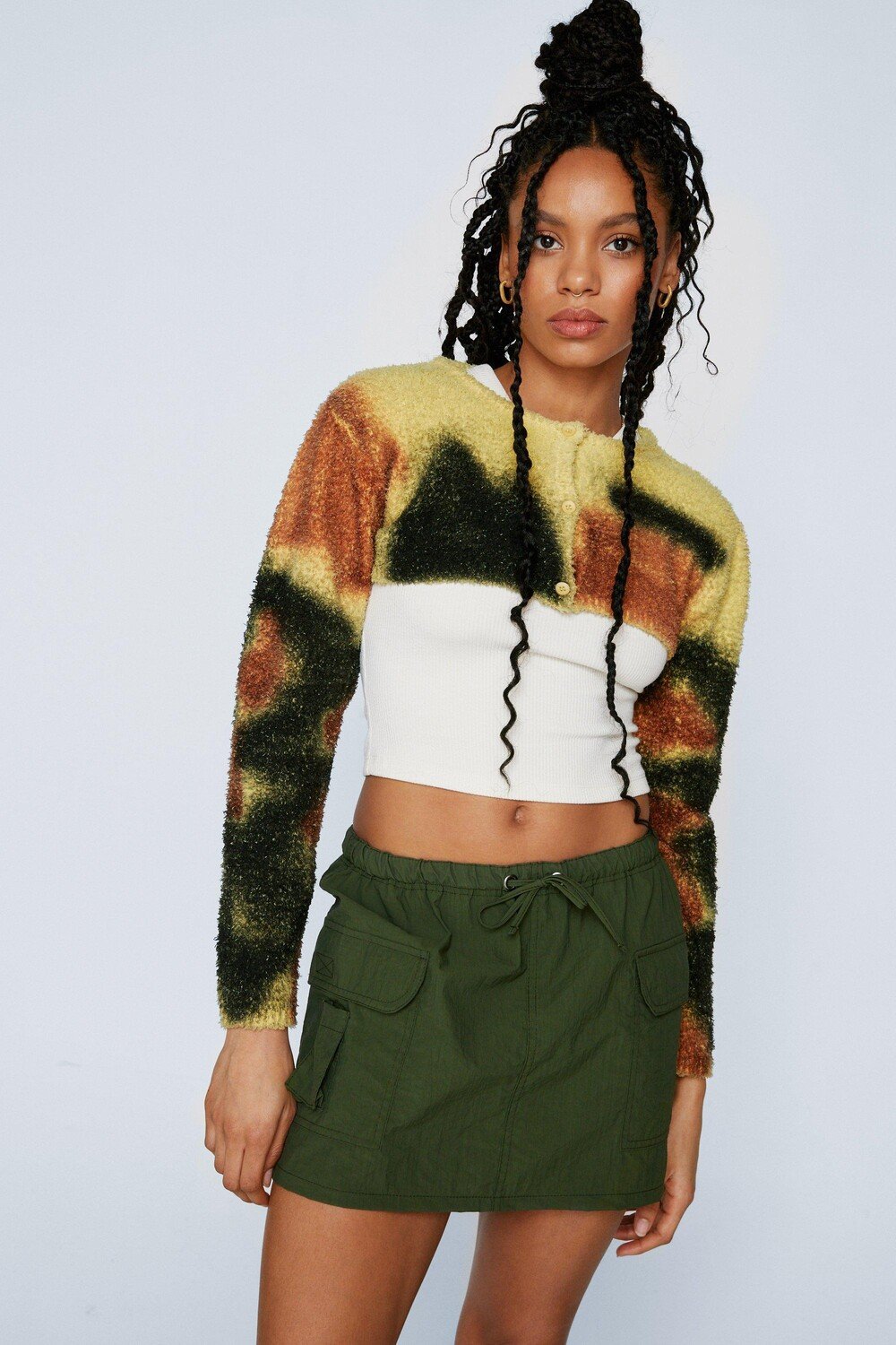 

Вязаный кардиган Super Crop Space Dye Nasty Gal, желтый