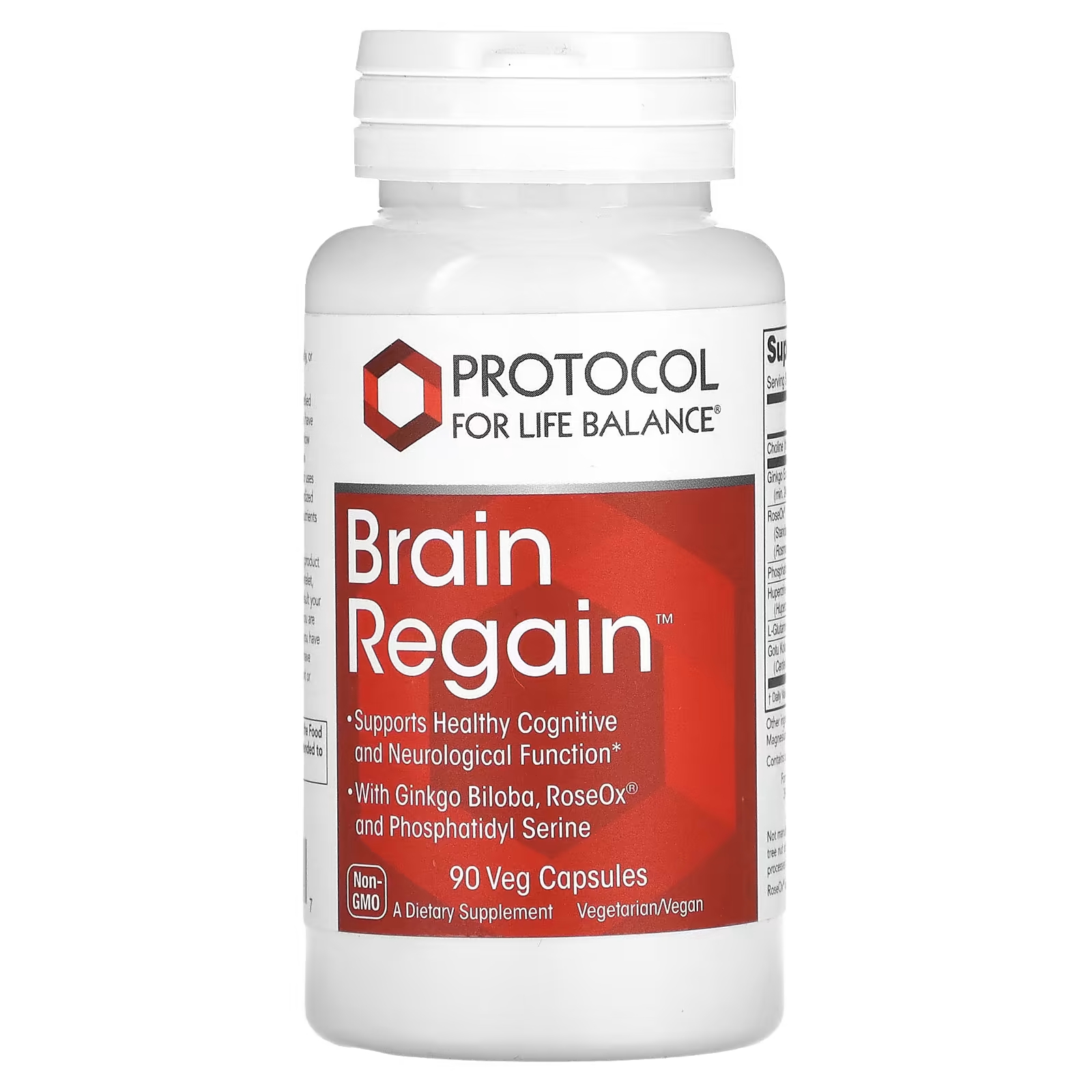 гинкго билоба менгир Пищевая добавка Protocol for Life Balance Brain Regain, 90 капсул