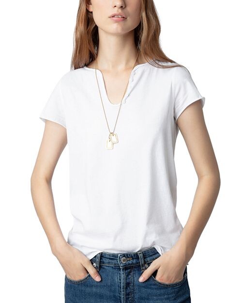 

Хлопковая футболка Tunisien с украшением Zadig & Voltaire, цвет White