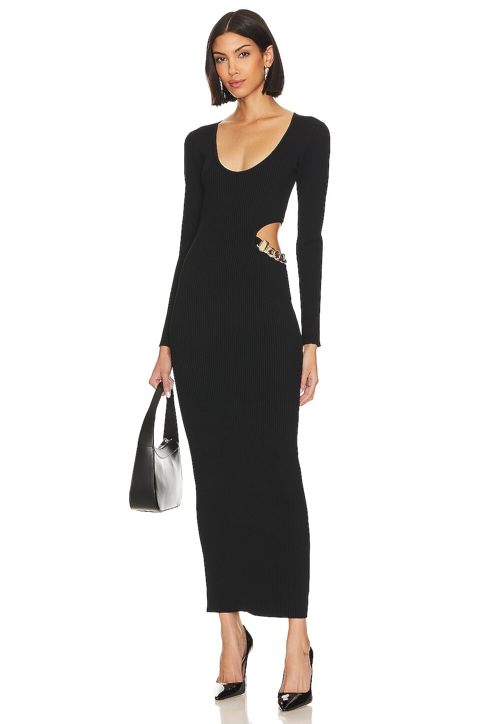 

Платье L'AGENCE Sloane Chain Cutout Knit, черный