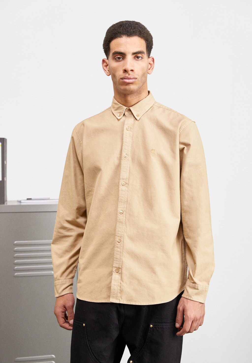 

Рубашка Bolton Carhartt WIP, цвет dusty brown garment dyed