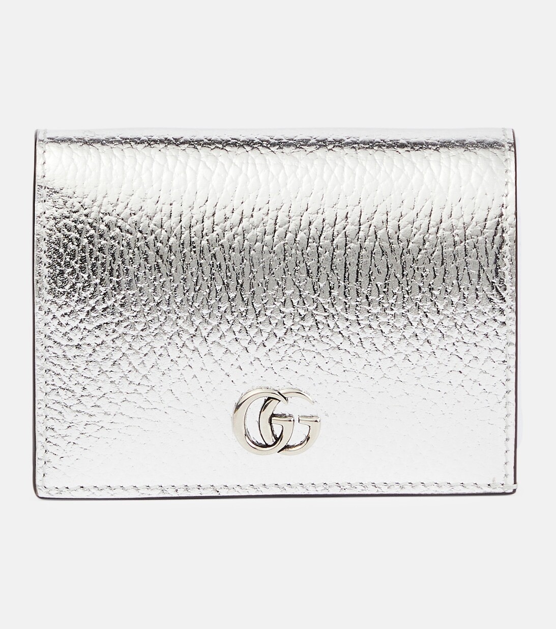 

Кошелек GG Marmont из металлизированной кожи Gucci, серебряный