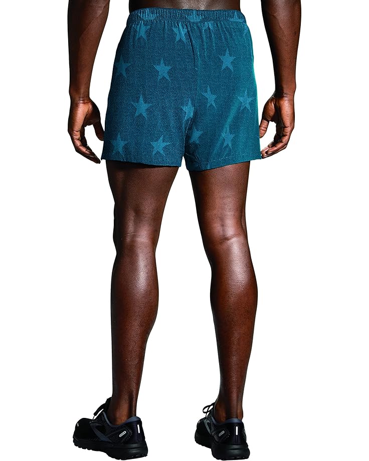 цена Шорты Brooks Moment 5 Shorts, цвет Denim/Run USA