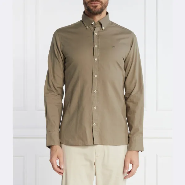 

Рубашка узкого кроя Hackett London, хаки