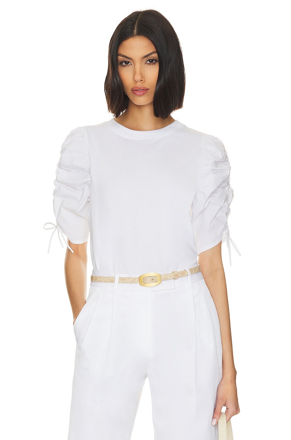 

Футболка FRAME Ruched Tie, цвет Blanc