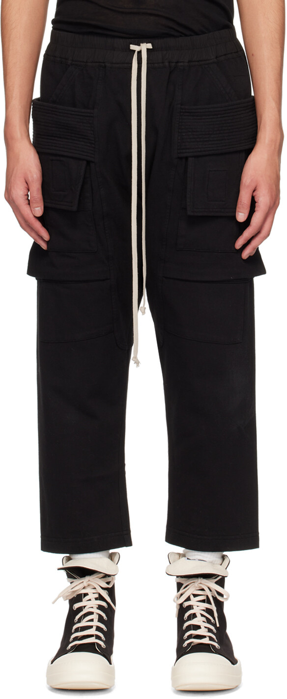 

Черные укороченные брюки карго Creatch Rick Owens Drkshdw