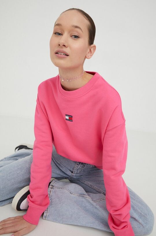 

Хлопковая толстовка Tommy Jeans, розовый