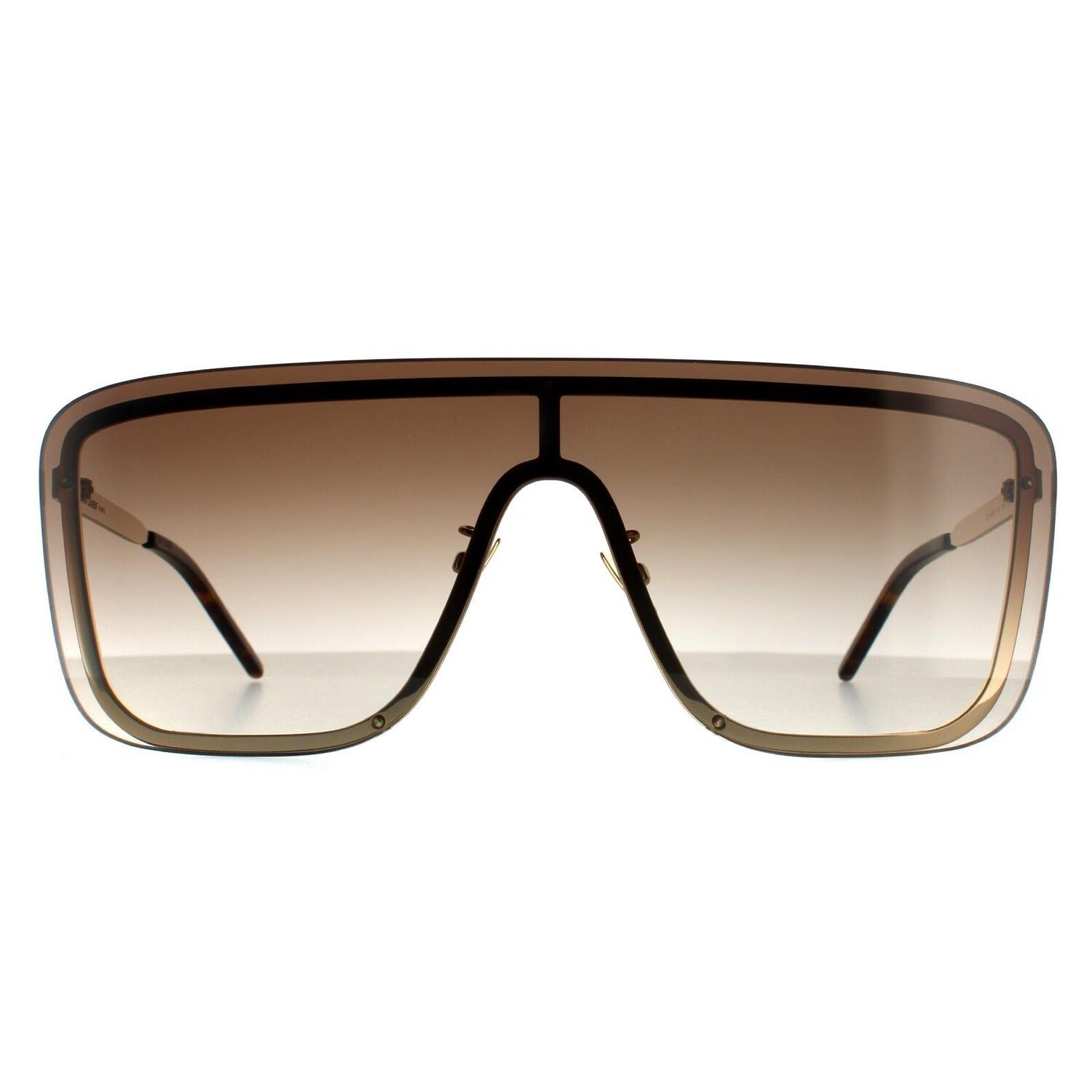 

Солнцезащитные очки Shield Gold Brown Gradient SL 364 MASK Saint Laurent, золото