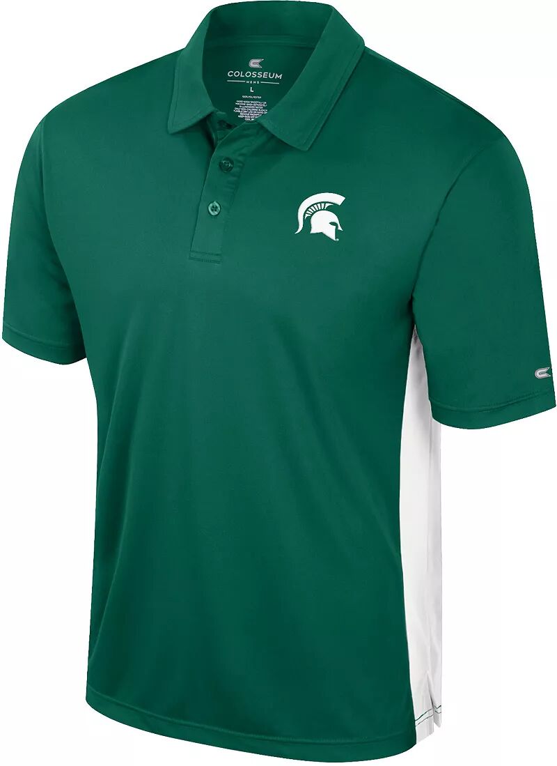 Colosseum Мужская зеленая футболка-поло Michigan State Spartans