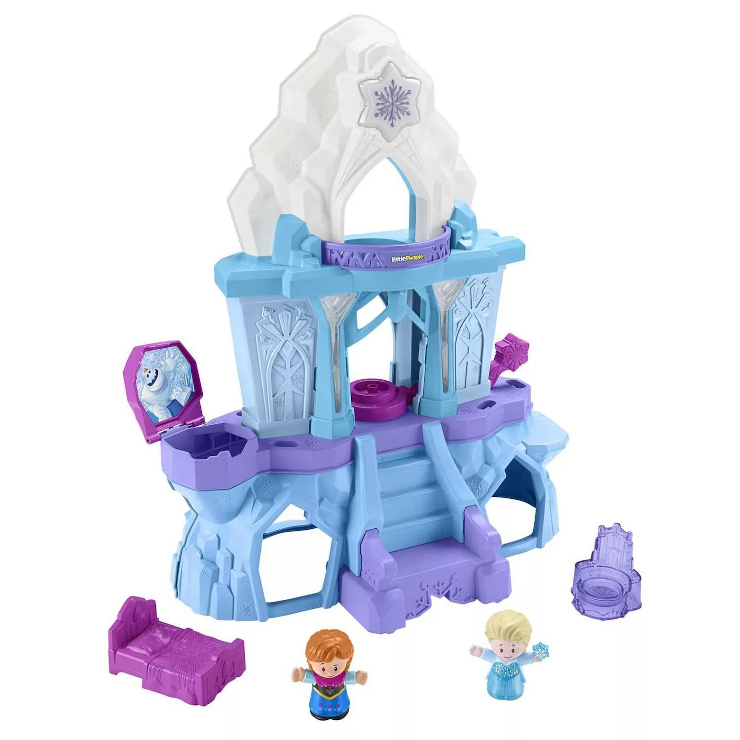 

Игрушка «Холодное сердце» Disney, игровой набор «Маленькие человечки» Fisher-Price с фигурками Анны и Эльзы, Дворец зачарованных огней Эльзы Fisher-Price