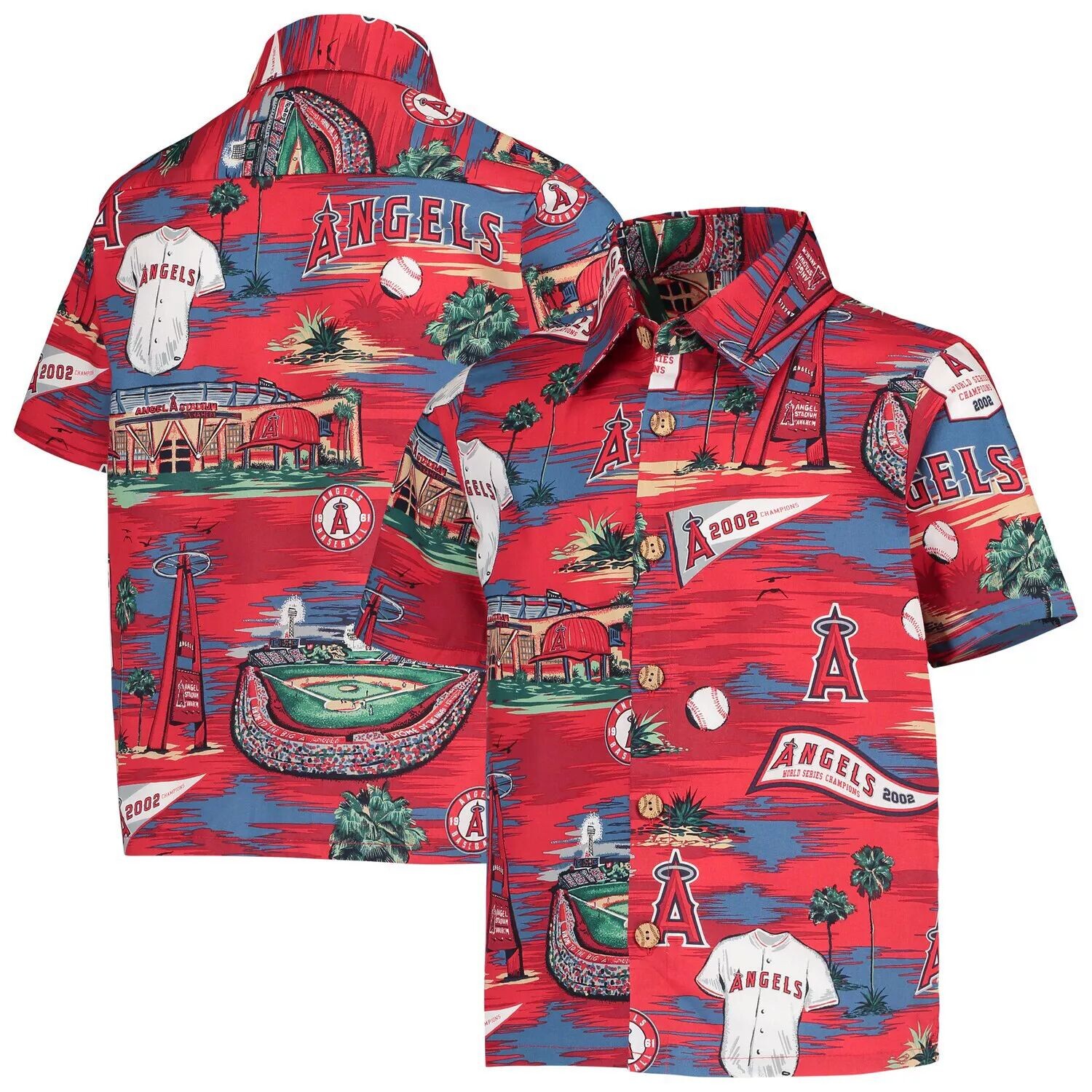 

Синий молодежный топ на пуговицах Reyn Spooner Los Angeles Angels Scenic Unbranded