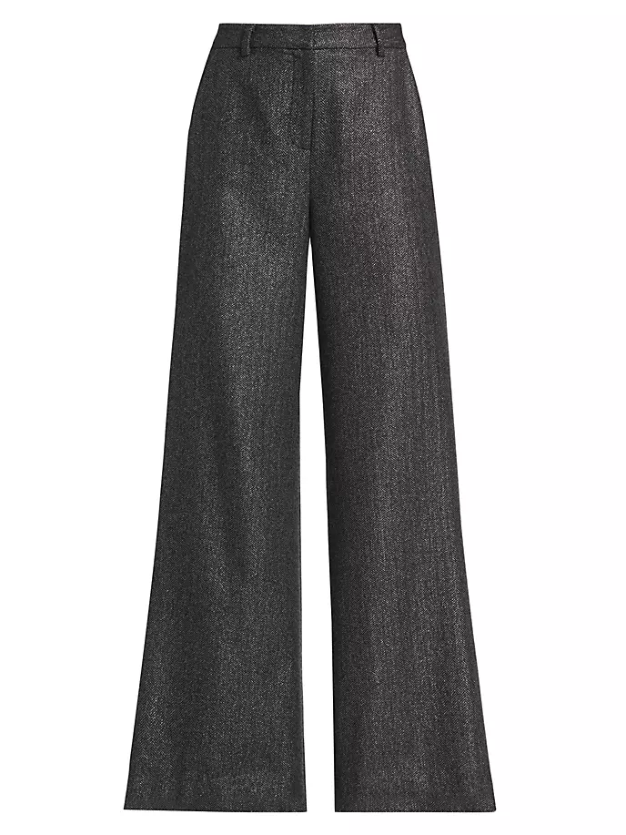 

Широкие брюки из смесовой шерсти с узором «елочка» Pilar L'Agence, цвет grey herringbone