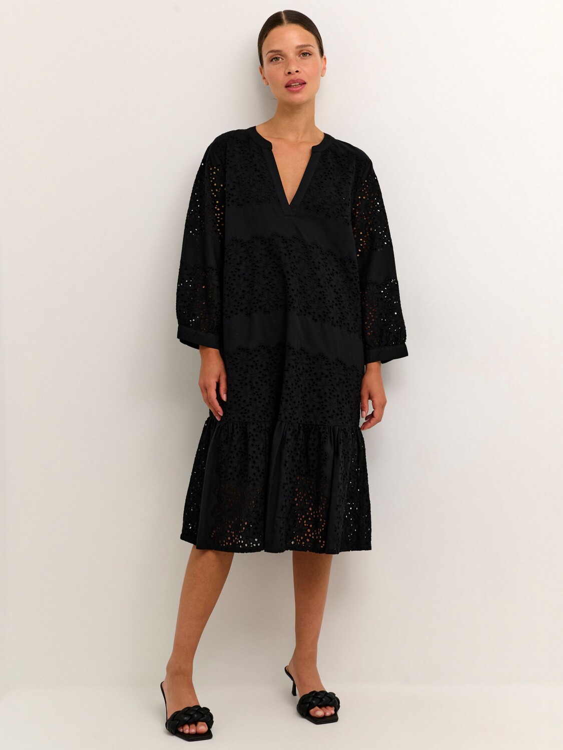 

Платье KAFFE Siruia Broderie Anglaise, глубокий черный цвет