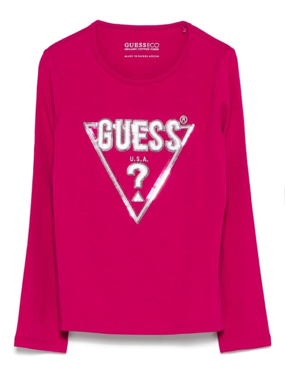 

Футболка с вышитым логотипом для детей Guess Kids, розовый