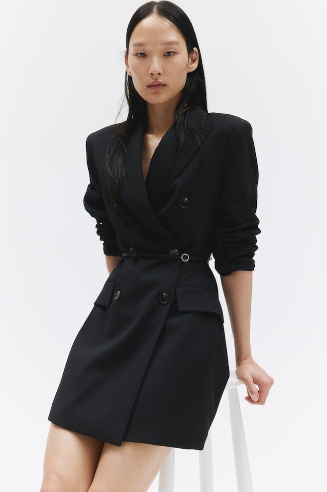 

Платье-Блейзер с поясом H&M, черный