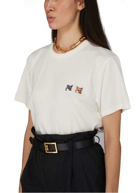 

Футболка с нашивкой в виде двойной головы лисы Maison Kitsune