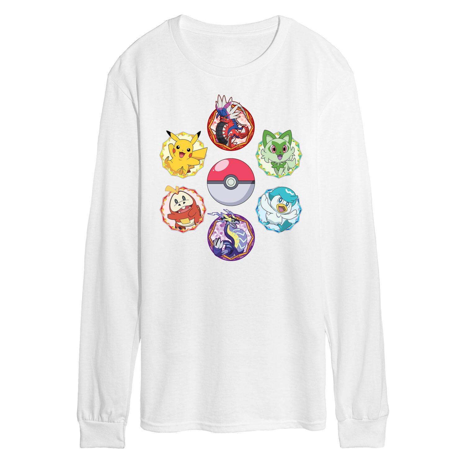 

Мужская футболка с длинными рукавами и рисунком Pokemon Sparkle Badges