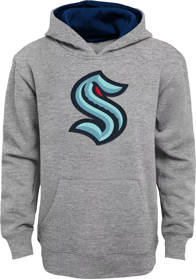 

Outerstuff Серый флисовый пуловер с капюшоном NHL Youth Seattle Kraken Prime