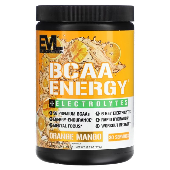 Электролиты EVLution Nutrition BCAA Energy Plus, апельсин и манго evlution nutrition bcaa energy plus электролиты апельсин и манго 333 г 11 7 унции