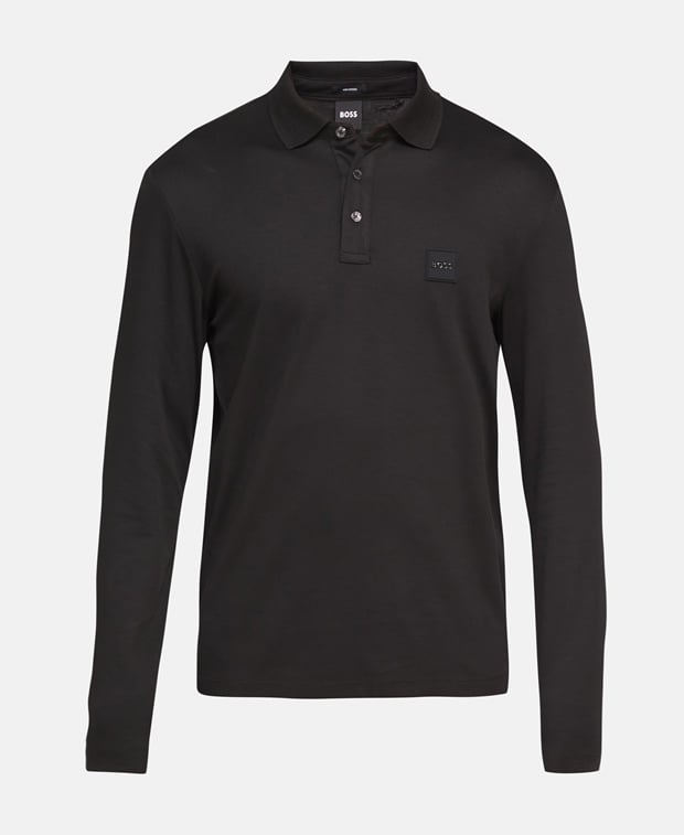 Рубашка-поло с длинными рукавами Boss Black, черный Black
