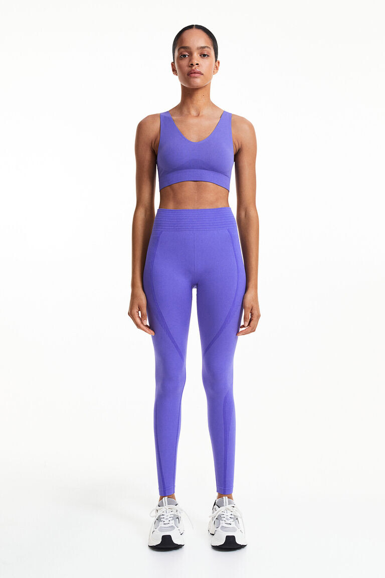 

Спортивные тайтсы drymove seamless shaping H&M, синий