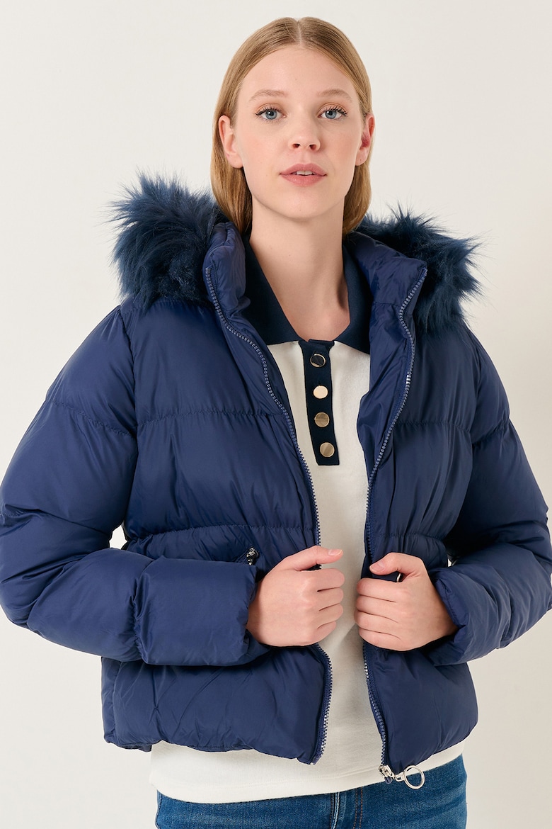 Короткая утепленная зимняя куртка с капюшоном Jimmy Key, синий куртка утепленная короткая с капюшоном 14 лет 156 см синий