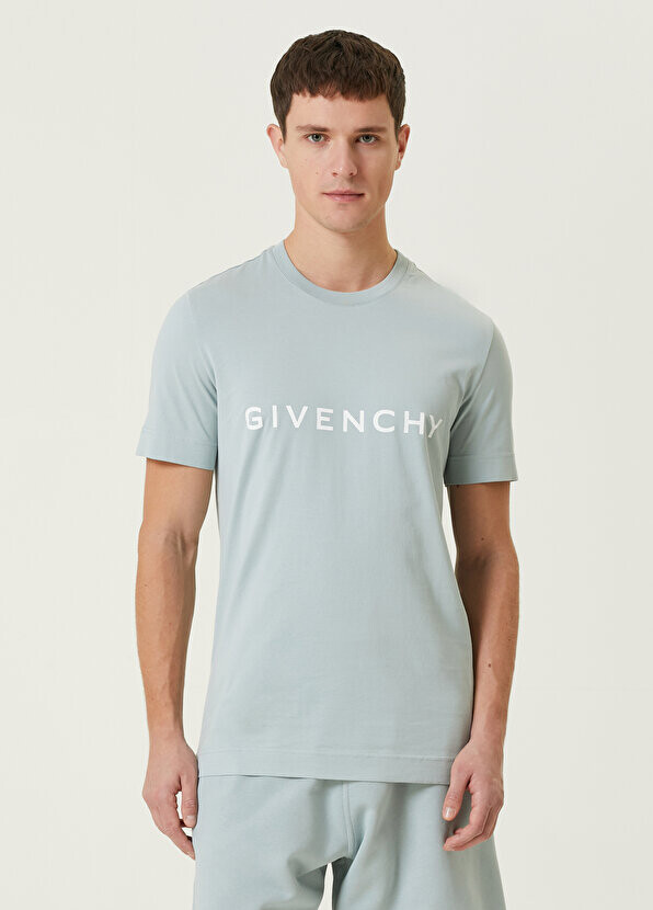

Голубая футболка с логотипом Givenchy, Синий