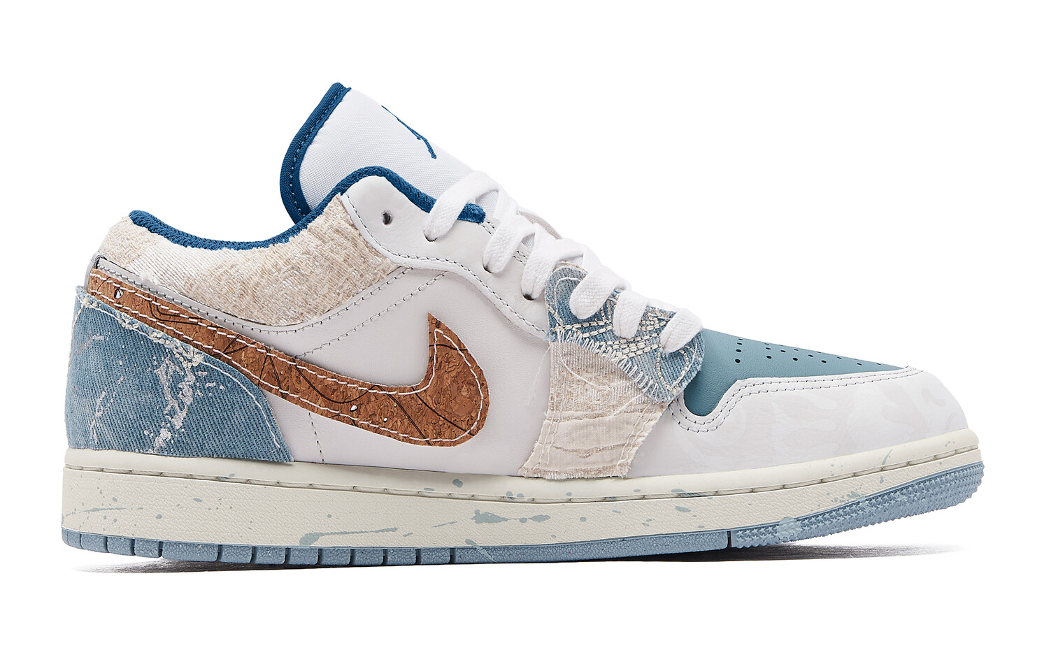 

Кроссовки Air Jordan 1 Vintage Basketball Shoes Women's Low-top White/Royal Blue, белый/синий