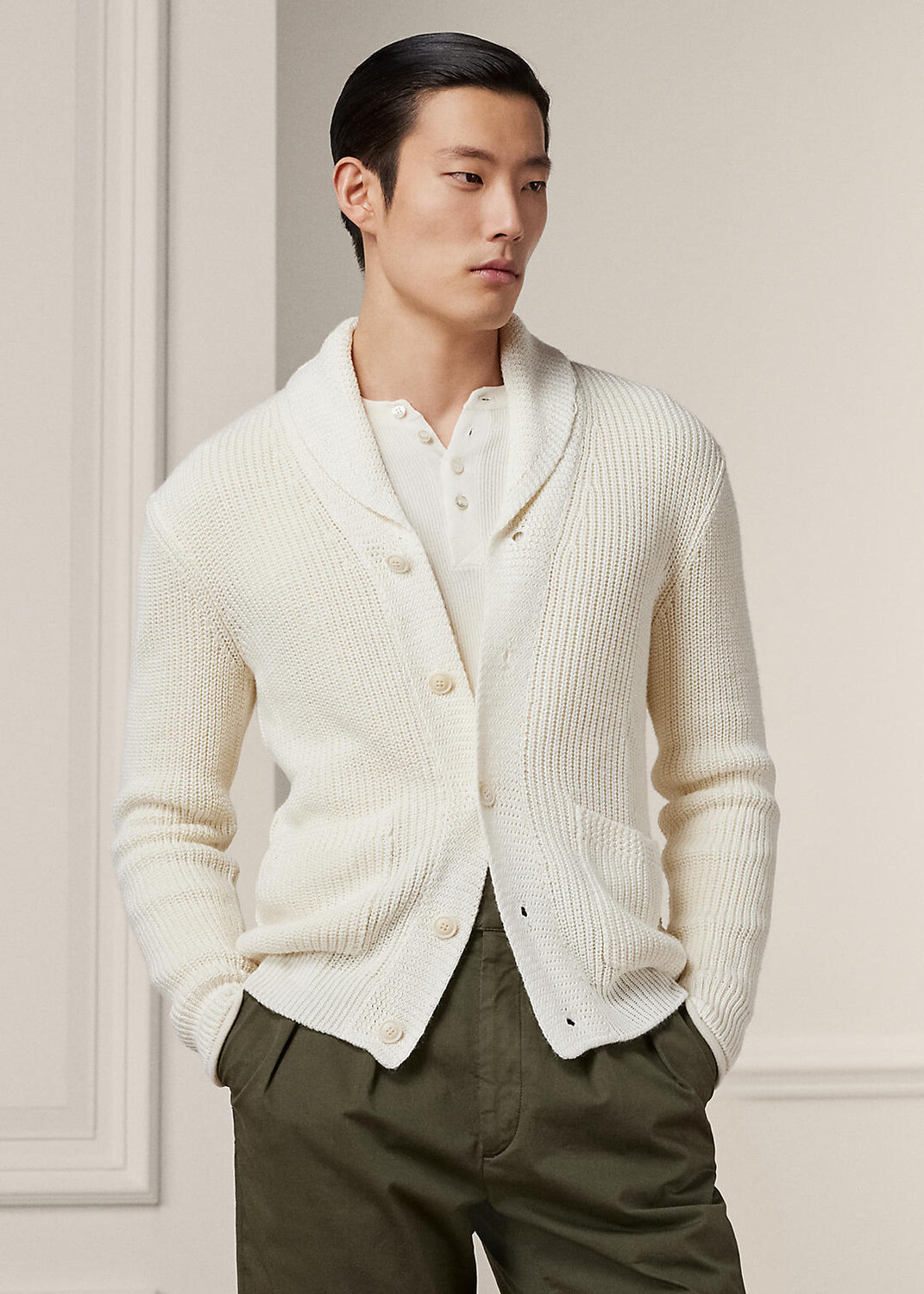 

Шелково-льняной кардиган с отложным воротником Ralph Lauren
