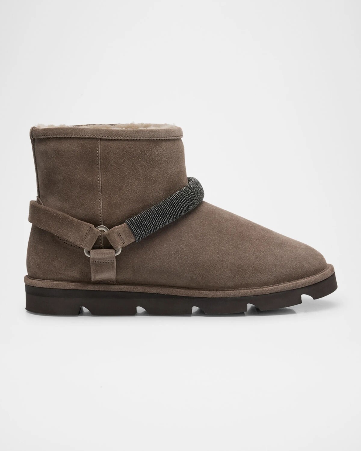 

Замшевые ботинки Monili Harness из овчины Brunello Cucinelli, серый