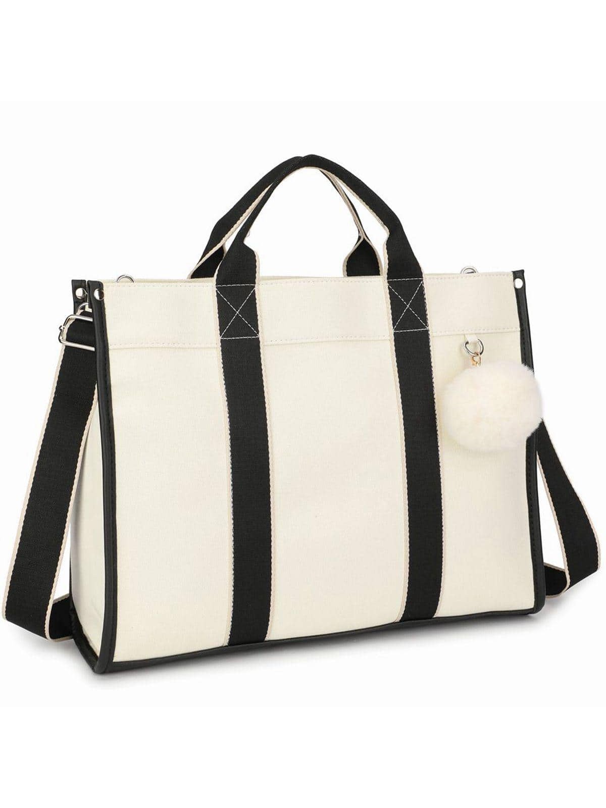 Минималистичная большая сумка для ноутбука для женщин, черное и белое модная женская сумка для компьютера документов деловой портфель сумка с японским рисунком кошки вместительная сумка мессенджер