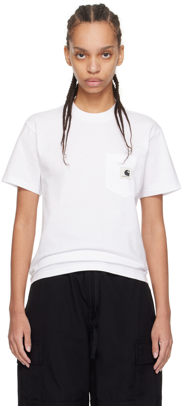 

Белая футболка с карманами Carhartt Work In Progress, цвет White