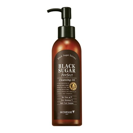 

Skinfood Black Sugar Perfect Cleansing Oil 200 мл 6,76 жидких унций — богато минералами, очищенным черным сахаром, рисовым вином, растительными компонентами, отшелушивающими и очищающими Skin Food Since 1957