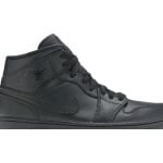 Кроссовки Air Jordan 1 Mid Triple Black 2020, черный - фото 2