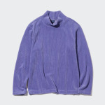 Лонгслив Uniqlo Kids Fleece Ribbed, фиолетовый - фото