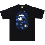 Футболка BAPE Color Camo Big Ape Head, черный/темно-синий - фото