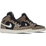 Кроссовки Air Jordan 1 Mid SE GS Leopard, черный - фото 8