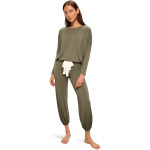 Пижама Eberjey Gisele Slouchy Pajama Set, цвет Moss/Ivory - фото