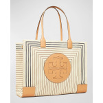 Большая сумка Ella с принтом Tory Burch, цвет Box Stripe  Natural Vachetta - фото 2