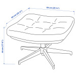 ХАВБЕРГ Кресло и подставка для ног, Гранн/Бомстад черный HAVBERG IKEA - фото 5