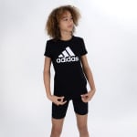 Детская футболка Essentials из хлопка с большим логотипом Adidas, черный - фото