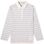 Поло Thom Browne Striped Rugby Fit, цвет Medium Blue - фото