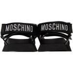 Черные жаккардовые сандалии с логотипом Moschino - фото 2