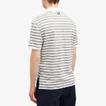 Рубашка поло Thom Browne Striped Linen, светло-серый, белый - фото 3