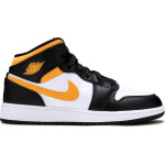 Кроссовки Air Jordan 1 Mid GS Black University Gold, белый - фото