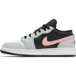 Кроссовки Air Jordan 1 Low GS Grey Fog Bleached Coral, черный - фото 3