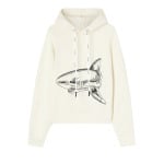 Худи Palm Angels Split Shark Hoodie 'Butter', белый - фото