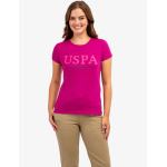 Футболка U.S. Polo Assn. Uspa Stitch Applique Crew Neck, фуксия - фото